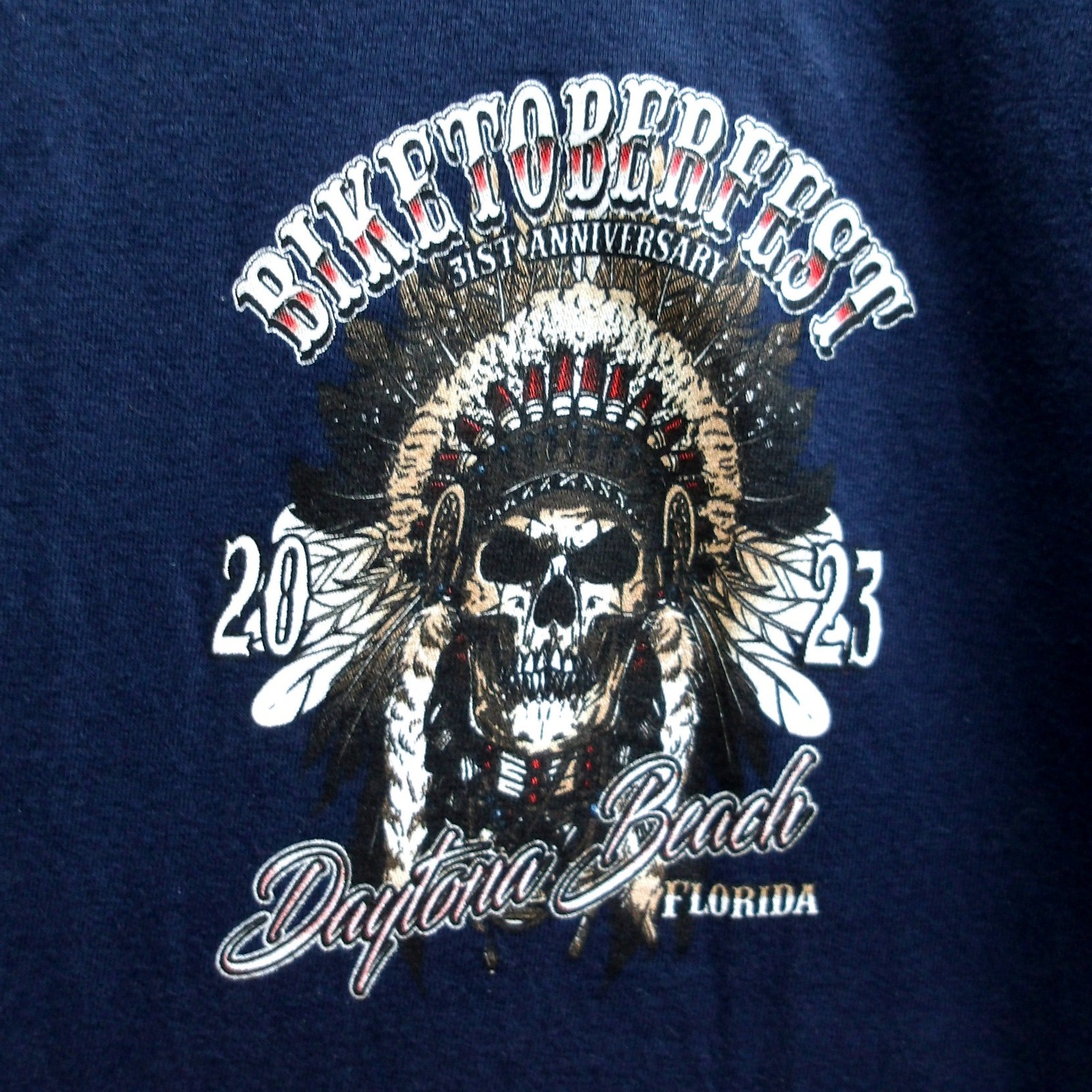 Gildan Mens Large Graphic T Shirt Daytona Beach Biketober Fest 2023 1316